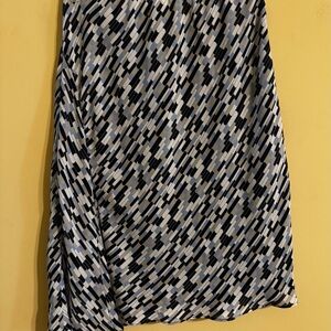 Worthington Black and White Midi A-Line Skirt
